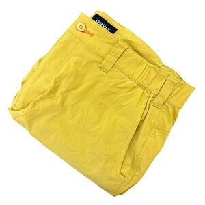 Orvis Mens Yellow Stretch Nylon Hiking Fishing Shorts Large